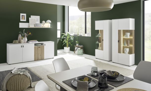 Speisezimmer Merced wei�-Eiche