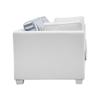 Sofa Hooge in creme und blau Landhaus Couch 2-Sitzer 160 cm inkl. 4 Kissen