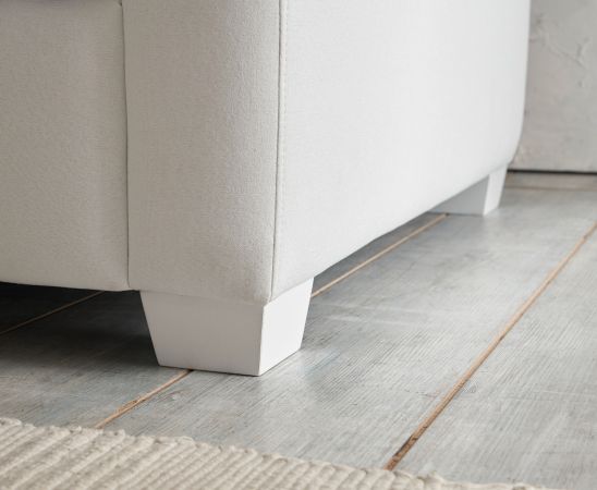 Sofa Hooge in creme und blau Landhaus Wohnzimmer Couch 3-Sitzer 240 cm