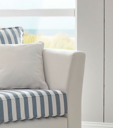 Sessel Hooge in creme und blau Landhaus Wohnzimmer Loungesessel 95 cm