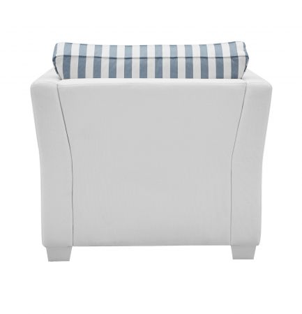 Sessel Hooge in creme und blau Landhaus Wohnzimmer Loungesessel 95 cm