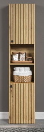 Badezimmer Hochschrank Feliz in Evoke Eiche Badschrank 40 x 186 cm