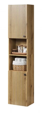 Badezimmer Hochschrank Feliz in Evoke Eiche Badschrank 40 x 186 cm