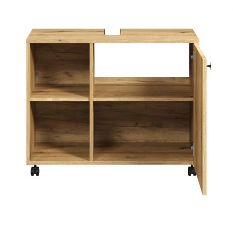Waschbeckenunterschrank Feliz in Evoke Eiche Badschrank auf Rollen 80 cm
