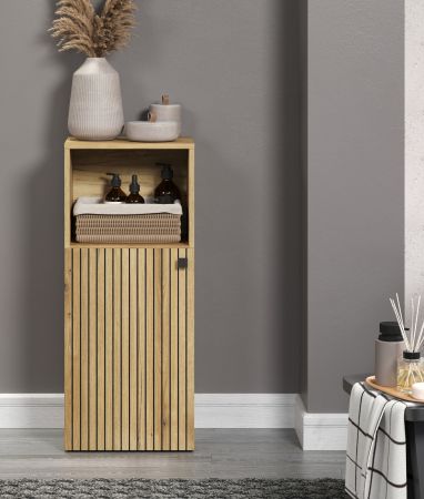Badezimmer Kommode Feliz in Evoke Eiche Badschrank 40 x 95 cm