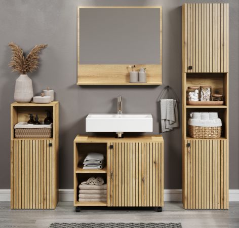 Badm�bel Set Feliz in Evoke Eiche Badkombination 4-teilig 180 x 190 cm