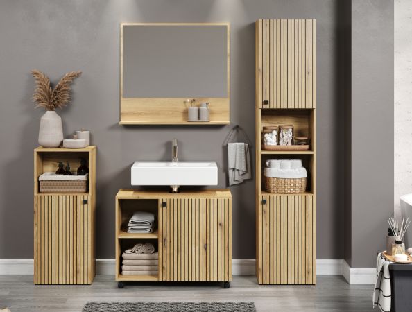 Badm�bel Set Feliz in Evoke Eiche Badkombination 4-teilig 180 x 190 cm
