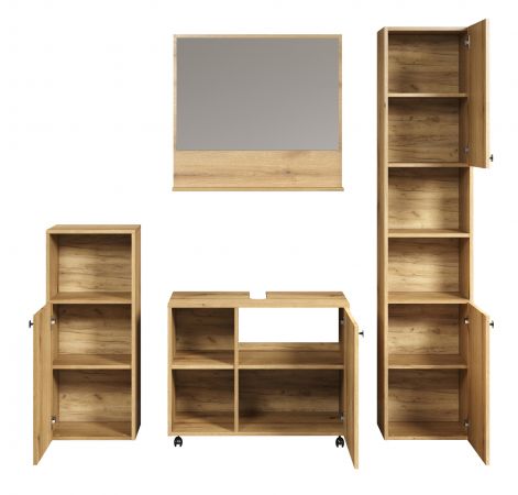 Badm�bel Set Feliz in Evoke Eiche Badkombination 4-teilig 180 x 190 cm