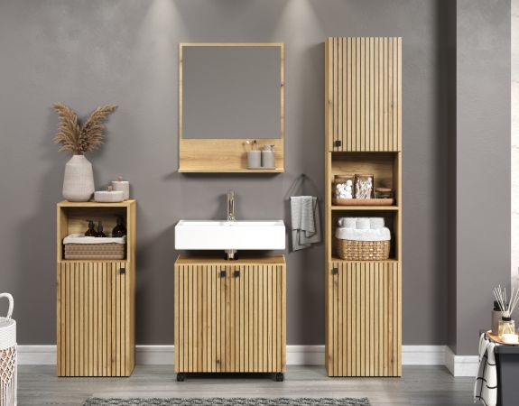Badm�bel Set Feliz in Evoke Eiche Badkombination 4-teilig 160 x 190 cm