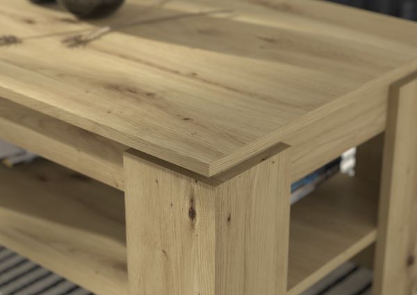 Couchtisch Selen in Artisan Eiche Beistelltisch mit Ablage 100 x 60 cm