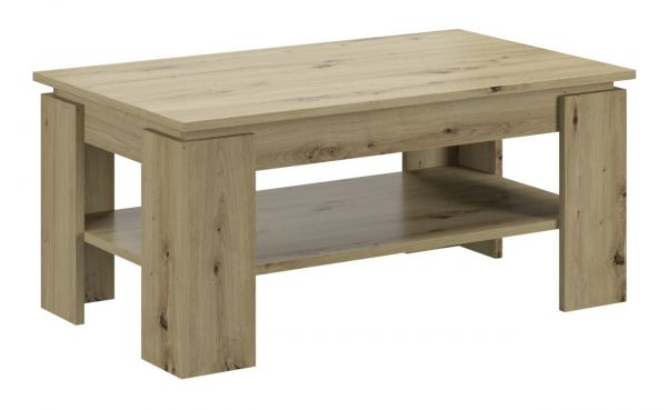 Couchtisch Selen in Artisan Eiche Beistelltisch mit Ablage 100 x 60 cm