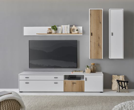 H�ngeschrank Merced in wei� matt Wohn- und Esszimmer Wandschrank 33 x 120 cm