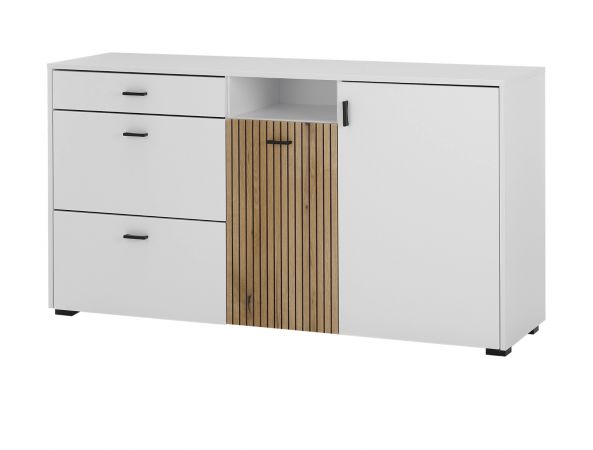 Sideboard Merced in wei� matt und Evoke Eiche Wohn- und Esszimmer Kommode 150 cm