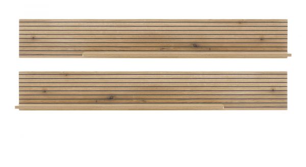 Wohnwand Merced in wei� matt und Evoke Eiche Wohnkombination 3-teilig 285 x 170 cm