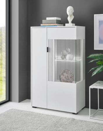 Vitrine Merced in wei� matt Wohn- und Esszimmer Highboard 75 x 125 cm