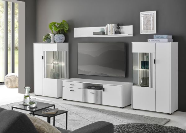 Vitrine Merced in wei� matt Wohn- und Esszimmer Highboard 75 x 125 cm