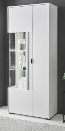 Vitrine Merced in wei� matt Wohn- und Esszimmer Vitrinenschrank 75 x 180 cm