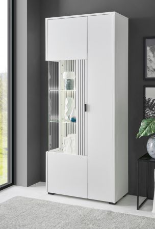 Vitrine Merced in wei� matt Wohn- und Esszimmer Vitrinenschrank 75 x 180 cm