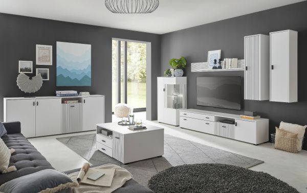 H�ngeschrank Merced in wei� matt Wohn- und Esszimmer Wandschrank 33 x 120 cm