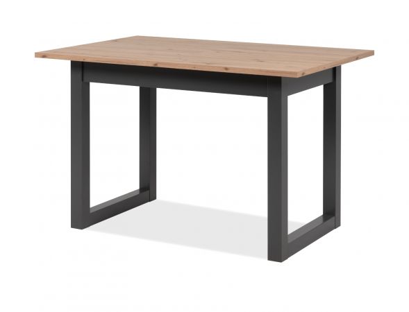Esstisch Malta in Artisan Eiche und Anthrazit im Industrial Look 120 / 160 x 80 cm ausziehbar