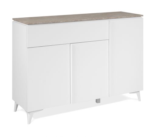 Sideboard Visby in wei� und Sandstein Wohn- und Esszimmer Kommode 133 x 92 cm