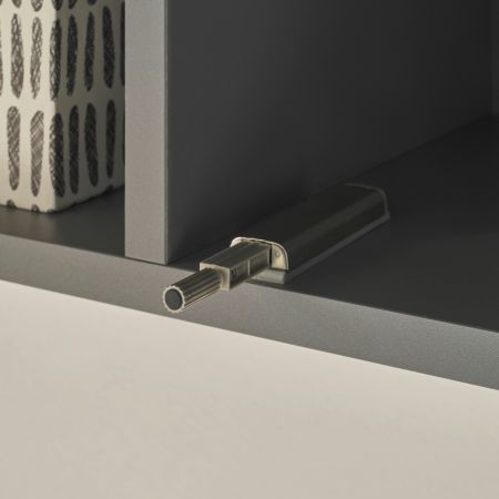 Wohnwand Piano in Thermo Eiche und grau Wohnkombination 4-teilig 380 x 170 cm