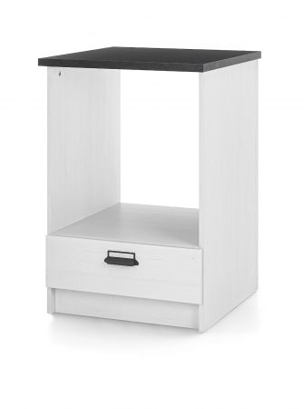 Herdumbauschrank Stove in wei� Pinie und anthrazit Landhaus K�che Unterschrank 60 cm