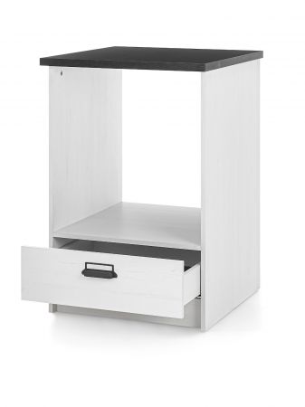 K�che Stove in wei� Pinie und anthrazit Landhaus K�chenschrank Set 3-teilig 196 x 180 cm