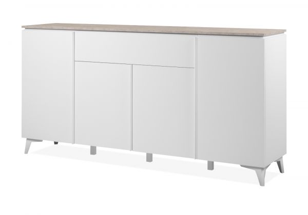 Sideboard Visby in wei� und Sandstein Wohn- und Esszimmer Kommode 177 x 92 cm