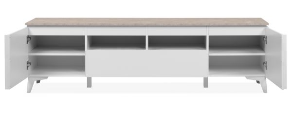 TV-Lowboard Visby in wei� und Sandstein TV Unterteil 177 cm
