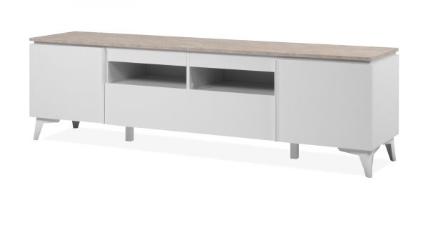 TV-Lowboard Visby in wei� und Sandstein TV Unterteil 177 cm