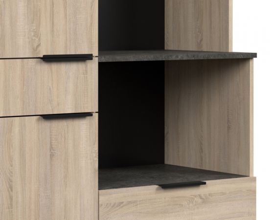 Parisot Buffet Fumay11 in Eiche und Beton grau K�che Buffetschrank 100 x 186 cm