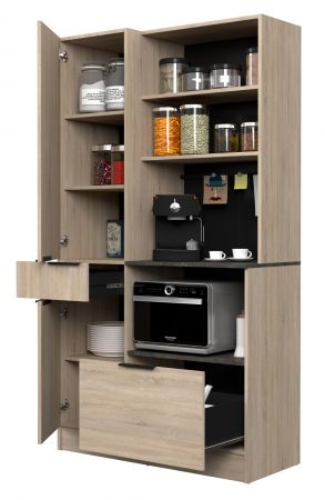 Parisot Buffet Fumay11 in Eiche und Beton grau K�che Buffetschrank 100 x 186 cm