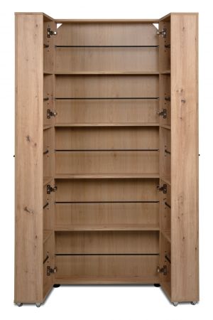 Schuhschrank Logu in Artisan Eiche 74 x 182 cm, aufklappbar f�r 30 Paar Schuhe