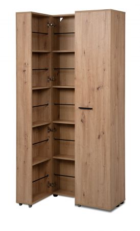 Schuhschrank Logu in Artisan Eiche 74 x 182 cm, aufklappbar f�r 30 Paar Schuhe