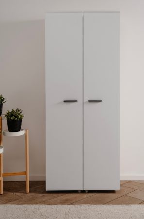 Schuhschrank Logu in wei� 74 x 182 cm, aufklappbar f�r 30 Paar Schuhe