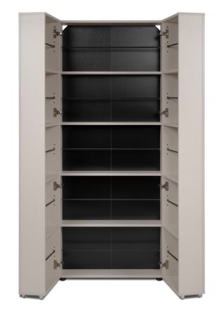 Schuhschrank Logu in Samt 74 x 182 cm, aufklappbar f�r 30 Paar Schuhe