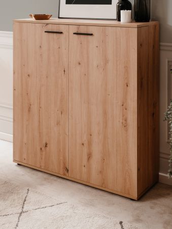 Schuhschrank Logu in Artisan Eiche 100 x 110 cm, aufklappbar f�r 24 Paar Schuhe
