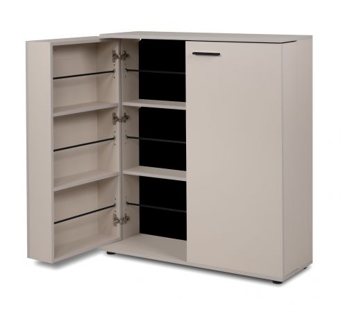 Schuhschrank Logu in Samt 100 x 110 cm, aufklappbar f�r 24 Paar Schuhe