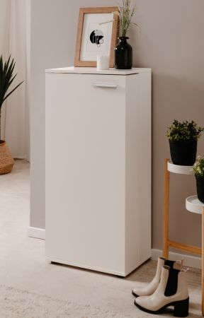 Schuhschrank Logu in wei� 50 x 110 cm, aufklappbar f�r 12 Paar Schuhe