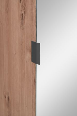 Kompaktgarderobe Madem in Artisan Eiche und Anthrazit mit 3D-Lamellen Garderobe mit Spiegel 80 x 190 cm