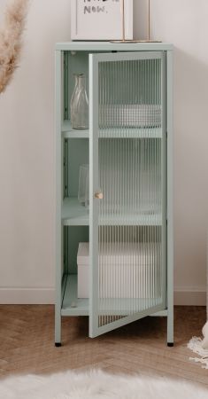 Metall Kommode Maram in mintgr�n Vitrine 40 x 102 cm
