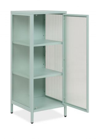 Metall Kommode Maram in mintgr�n Vitrine 40 x 102 cm