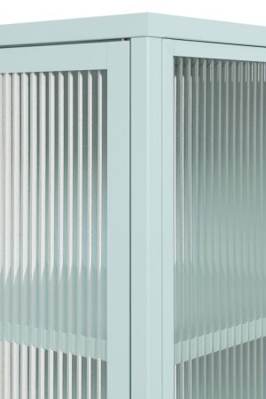 Metall Kommode Maram in mintgr�n Vitrine 80 x 102 cm
