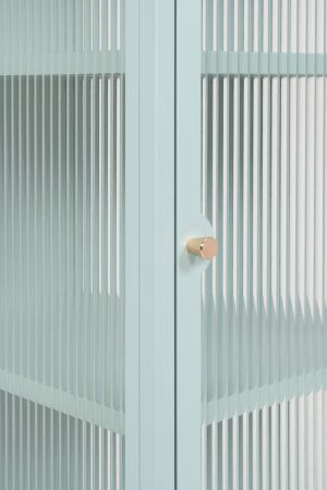 Metall Kommode Maram in mintgr�n Vitrine 80 x 102 cm