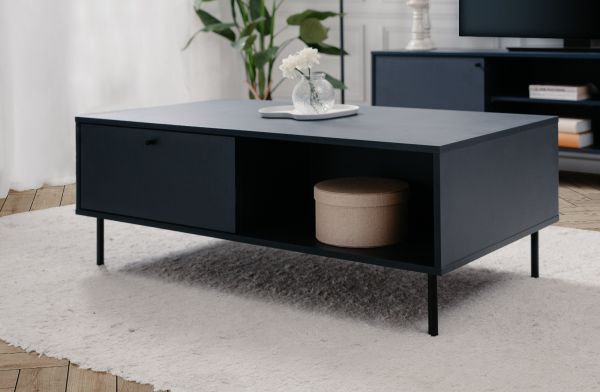 Couchtisch Barina in blau Beistelltisch mit Stauraum 110 x 60 cm