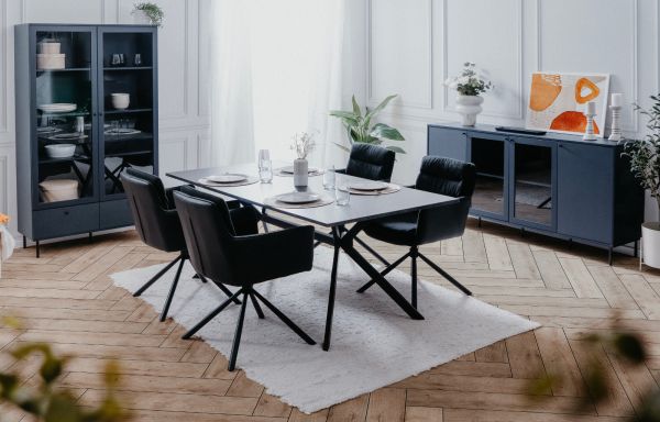 Couchtisch Barina in blau Beistelltisch mit Stauraum 110 x 60 cm