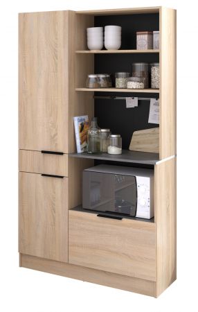 Parisot K�chenschrank Set 2-tlg. Fumay2 in Eiche und Beton grau K�che Buffet und K�cheninsel