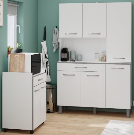 Parisot K�chenschrank Set 2-tlg. Season1 in wei� und grau K�che Buffet und Mehrzweckschrank