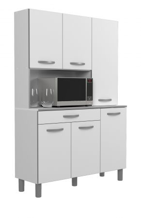 Parisot K�chenschrank Set 2-tlg. Season1 in wei� und grau K�che Buffet und Mehrzweckschrank